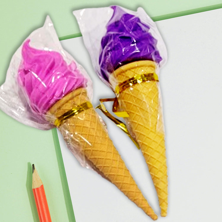 Ice cream shape erasers pink and violet