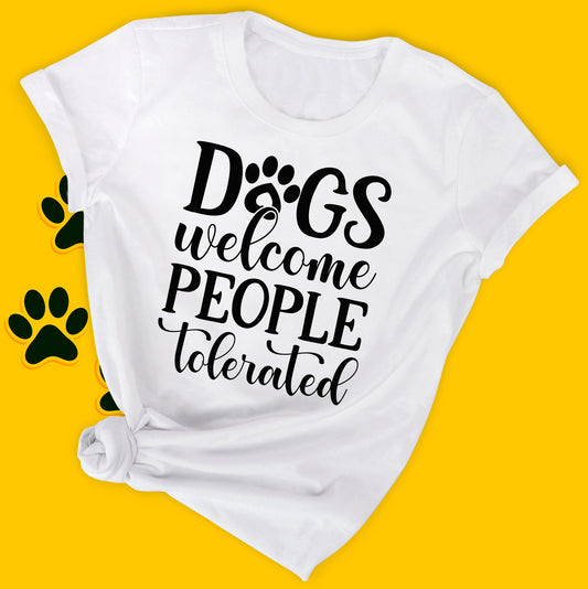 Women's Pet T-Shirt – Dog Mom White Cotton T-Shirt with Dog Quotes, Round Neck & Short Sleeves