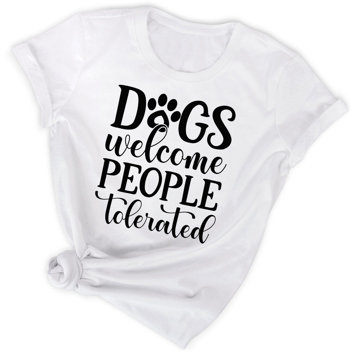 Women's Pet T-Shirt – Dog Mom White Cotton T-Shirt with Dog Quotes, Round Neck & Short Sleeves