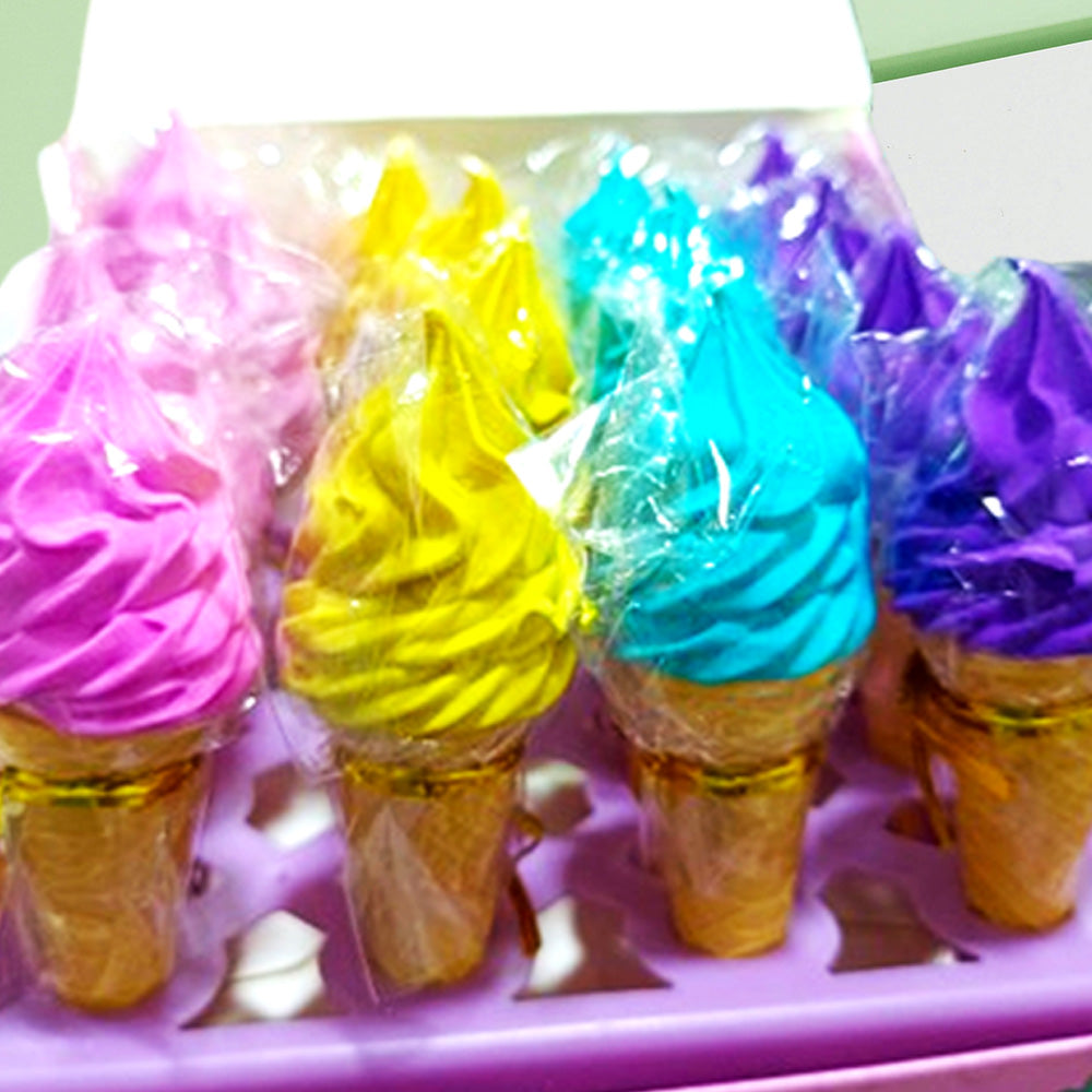 Ice Cream Cone Shape Big Eraser 2 PCS Set – 3D Erasers for Kids, Perfect for School and Birthday Return Gifts