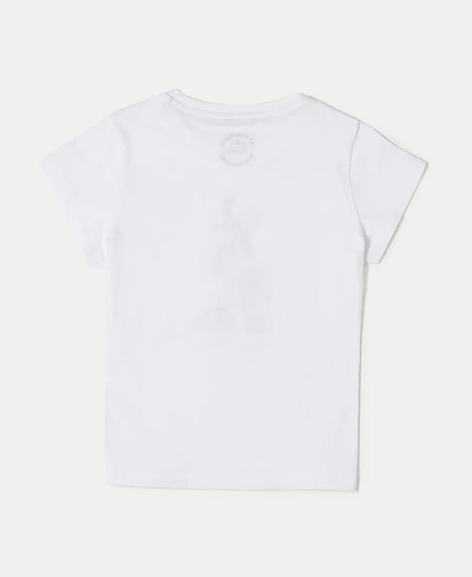 Meow Meow Cats White T-Shirt for Girls | Cute Cat Print Kids Cotton Tee | Round Neck Half Sleeve Top